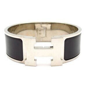 Hermes Bangle Clic Clac Silver Black Silver X Black